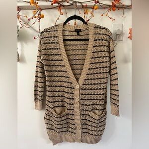 Jessica Simpson Tan and Black Striped Cardigan